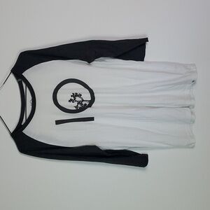 TENTREE medium grey and white long sleeve shirt